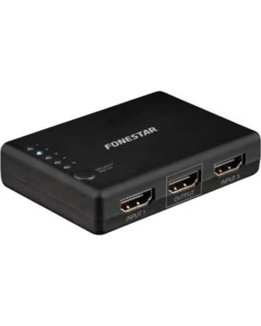 FONESTAR Switch hdmi 51 fo - 22sw51 - 5 entradas - 1 salida - resolucion uhd 4k 60hz - boton selector - mando a distancia - plug