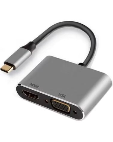 EWENT Adaptador usb tipo c a hdmi 4k y vga 15cm - macho - hembra