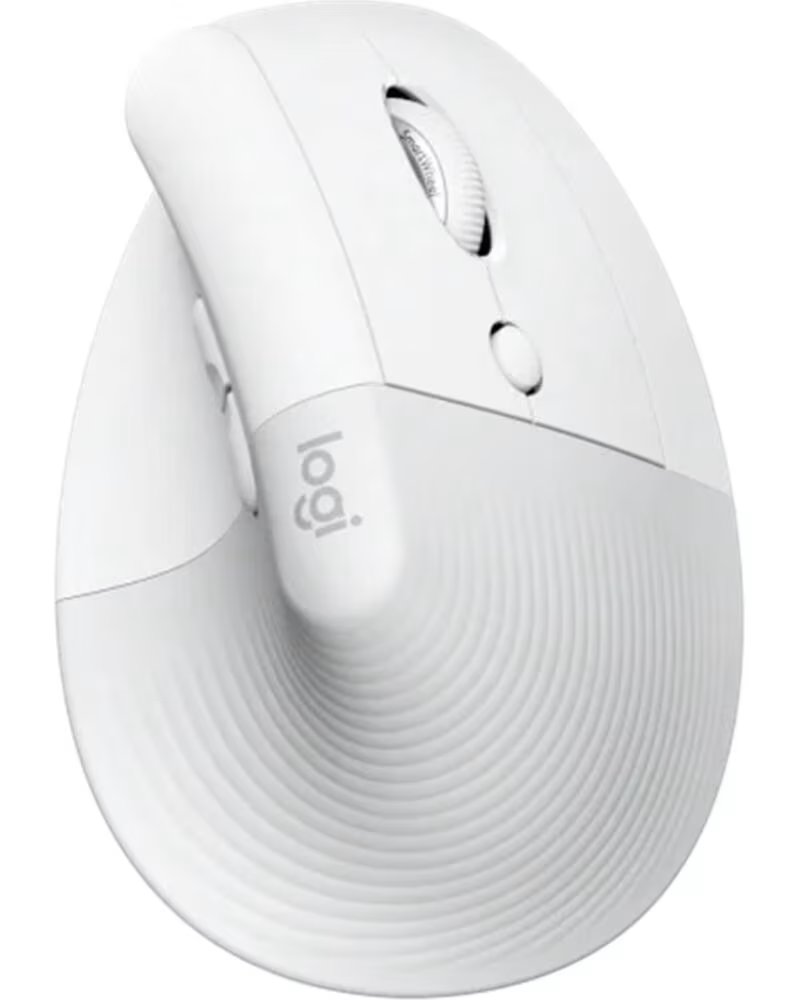 LOGITECH Mouse raton vertical lift 6 botones 4000 dpi wireless inalambrico blanco crudo