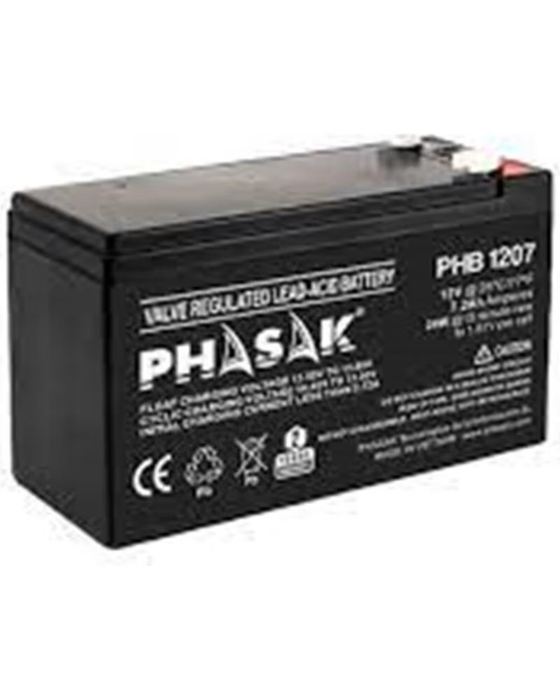 PHASAK Bateria phb 1207 compatible para sais 7´2ah 12v acido - plomo