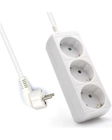 EWENT Regleta 3 tomas shucko y 1 5 metros de cable blanco