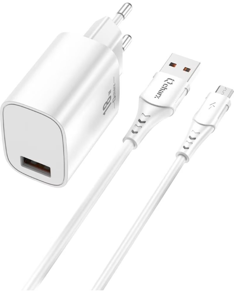 QCHARX INTERNATIONAL Kit cargador qcharx artemisia 3a 18w cable usb a micro blanco