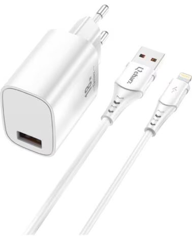 QCHARX INTERNATIONAL Kit cargador qcharx artemisia 3a 18w cable usb lightning blanco