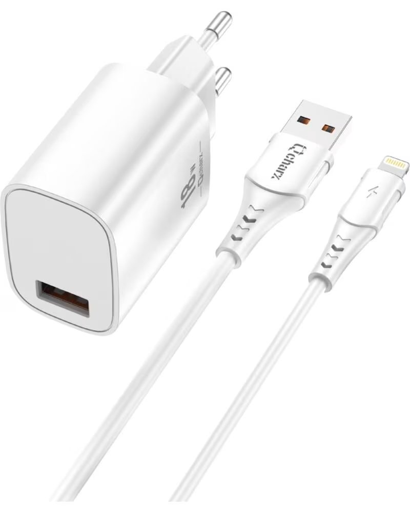 QCHARX INTERNATIONAL Kit cargador qcharx artemisia 3a 18w cable usb lightning blanco