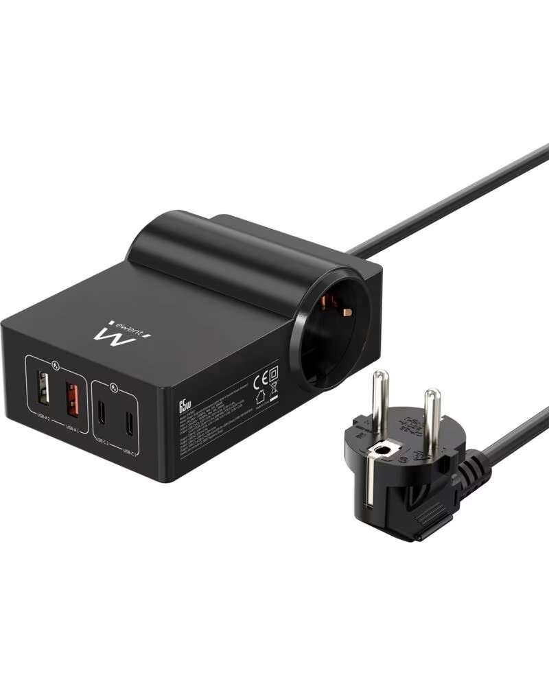 EWENT Cargador ew3992 65w 2 x usb tipo a - 2 x usb tipo c