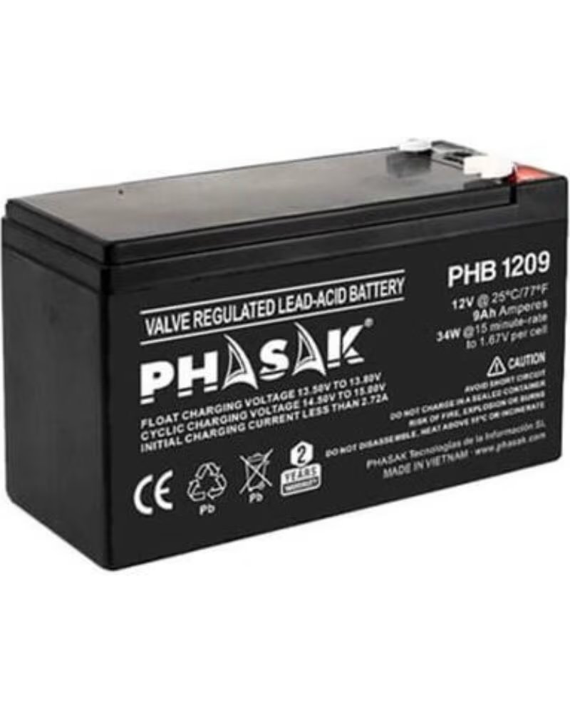 PHASAK Bateria phb 1209 compatible para sais 9ah 12v acido - plomo