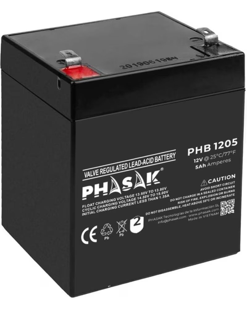 PHASAK Bateria phb 1205 compatible para sais 5ah 12v acido - plomo