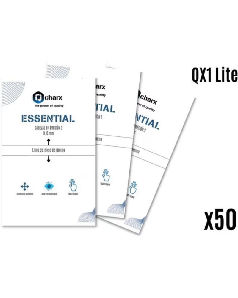 QCHARX INTERNATIONAL Laminas de proteccion frontales qcharx hidrogel essential hd para qx1 lite 50 unidades