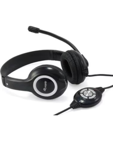 EQUIP Auricular usb microfono flexible control de volumen negro