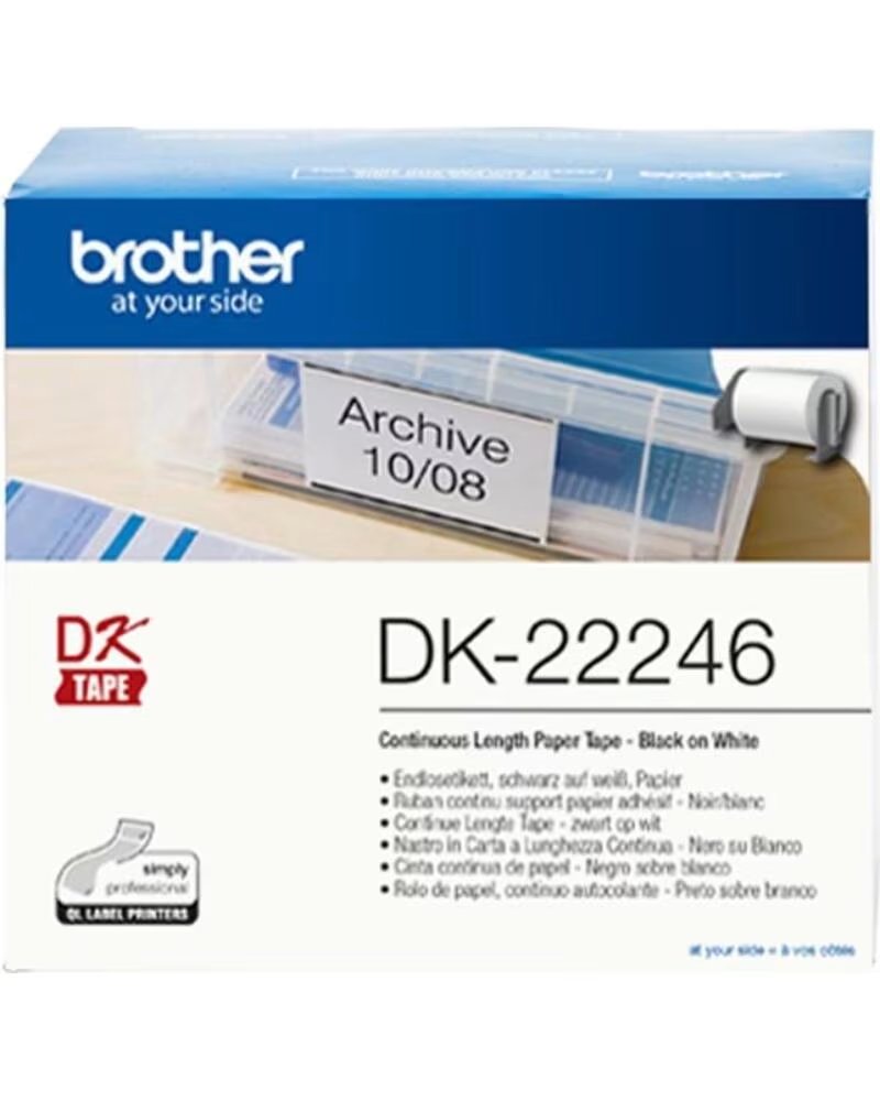 BROTHER Etiquetas cinta continua dk - 22246 papel blanco