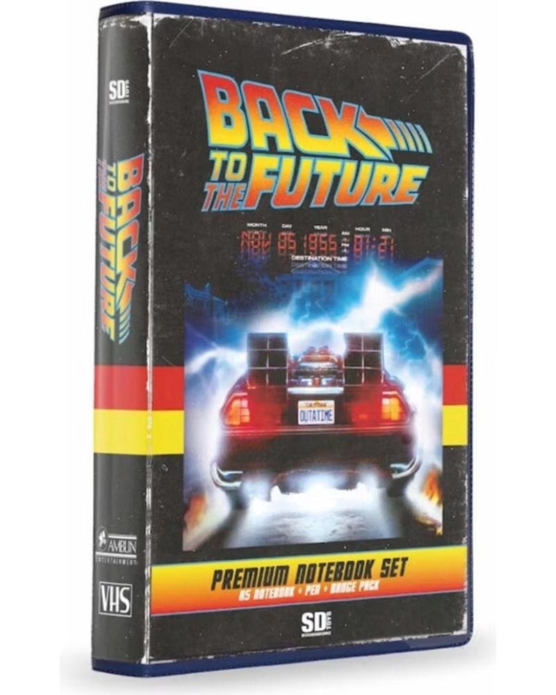 SD TOYS Set papeleria vhs regreso al futuro libreta chapas y boligrafo