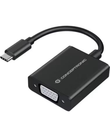 CONCEPTRONIC Adaptador usb tipo c a vga 10 8cm - macho - hembra - negro