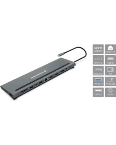 CONCEPTRONIC Docking station usb tipo c donn17g 2 x hdmi - 1 x dp - 2 x usb 3 0 - 1 x usb 2 0 - 1 x rj45 - 1 x aux - lector sd -