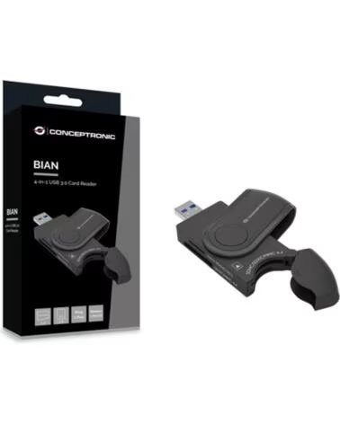 CONCEPTRONIC Lector de tarjetas externo usb 3 0 4 en 1 bian04b sd - sdhc - sdxc micro sd - t flash