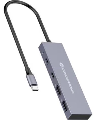CONCEPTRONIC Hub usb tipo c hubbies13g 2 x usb tipo c - 2 x usb tipo a - aluminio
