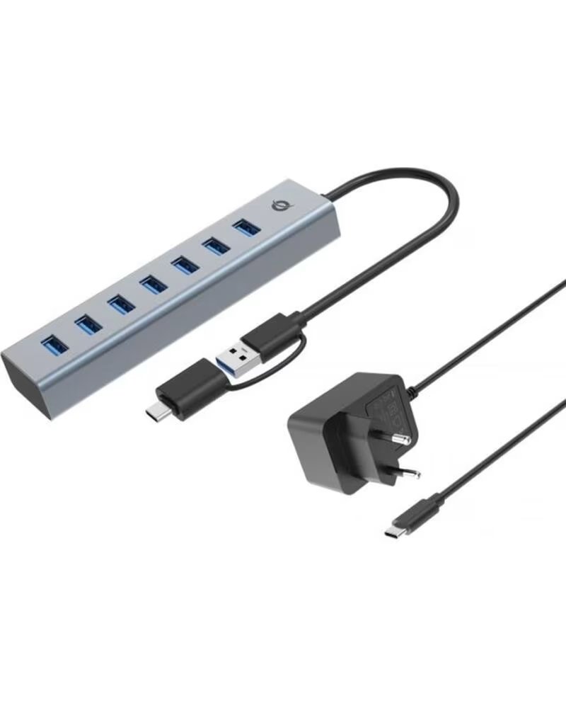 CONCEPTRONIC Hub usb 3 0 hubbies21gp 7 puertos usb - c a 7xusb - a con alimentador