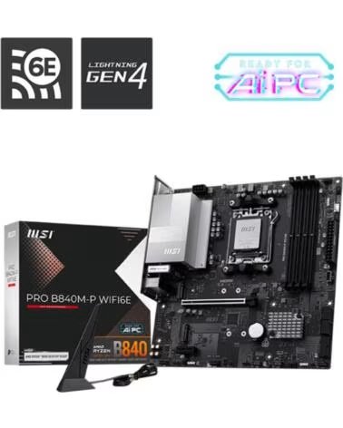 MSI Placa base am5 pro b840m - p wifi6e ddr5 matx
