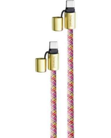 INTENSO Cable usb tipo c 1 65m - macho - macho - neon mix