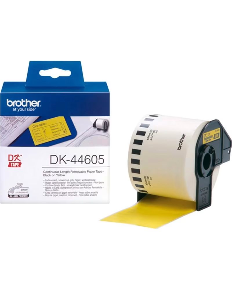 BROTHER Etiquetas cinta continua amarilla dk44605 62mm