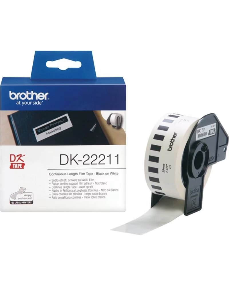 BROTHER Etiquetas cinta continua blanca dk22211 29mm