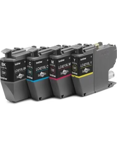 BROTHER Cartucho de Tinta Original LC421XL Alta Capacidad- Multipack- Cian- Magenta- Amarillo- Negro