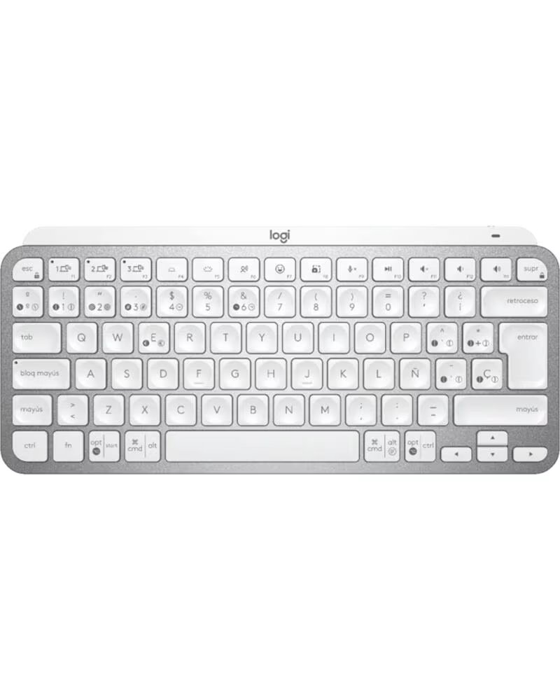 LOGITECH Teclado mx keys gris palido wireless inalambrico espanol bateria