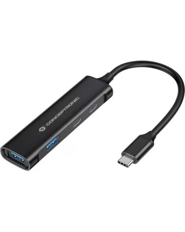 CONCEPTRONIC Hub usb tipo c hubbies12b 4 puertos usb 3 2 2 puertos usb tipo c