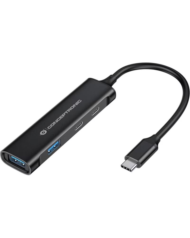 CONCEPTRONIC Hub usb tipo c hubbies12b 4 puertos usb 3 2 2 puertos usb tipo c