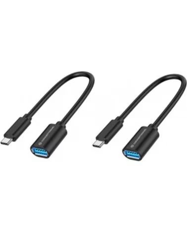 CONCEPTRONIC Adaptador usb tipo c a usb tipo a 20cm - macho - hembra - pack 2 unidades