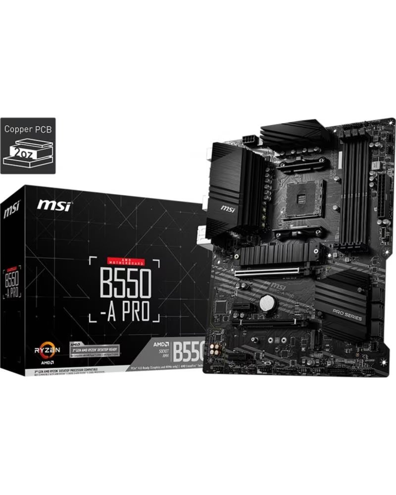MSI Placa base amd b550 - a pro am4 - atx - ddr4 x4 - max 128gb - 3200 mhz - hdmi - display port