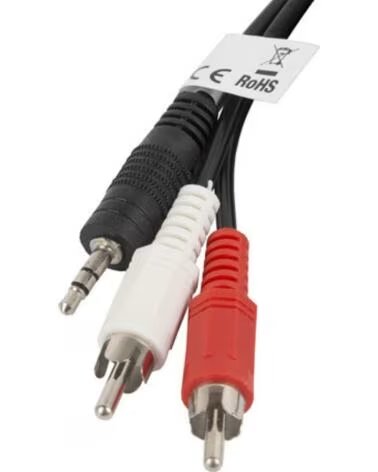 LANBERG Cable estereo mini jack 3 5mm - 2x rca macho 2m