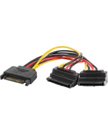 LANBERG Cable alimentacion sata macho - 2x sata hembra 15cm