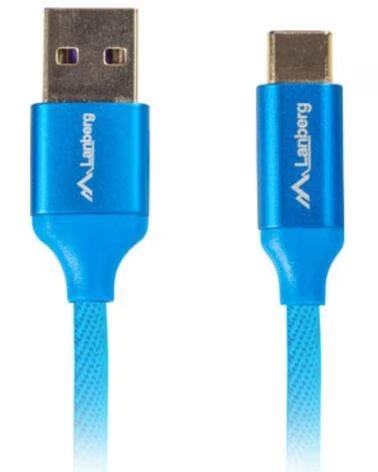 LANBERG Cable usb 2 0 macho - usb tipo c macho quick charge 3 0 1 8m azul