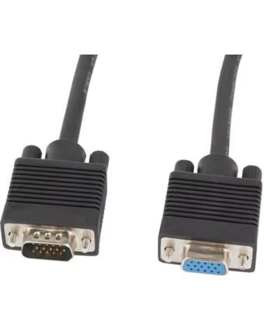 LANBERG Cable vga macho hembra ferrita negro 3 m