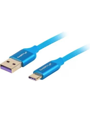 LANBERG Cable usb 2 0 macho - usb tipo c macho 5a 1m azul