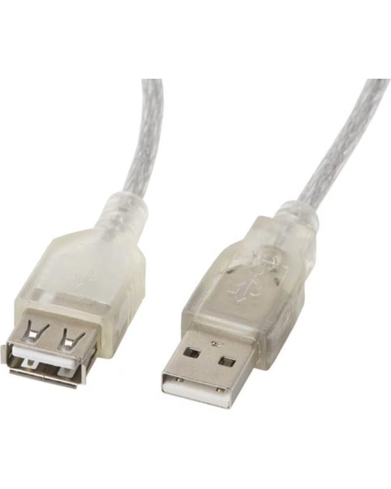 LANBERG Cable alargador usb 2 0 macho hembra ferrita 1 8m transparente