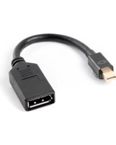 LANBERG Adaptador mini displayport macho a displayport hembra cable 10 cm negro