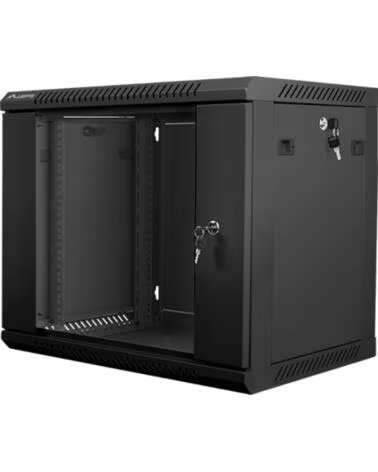 LANBERG Armario 19 pulgadas 9u 600x450x507 flat pack puerta cristal negro