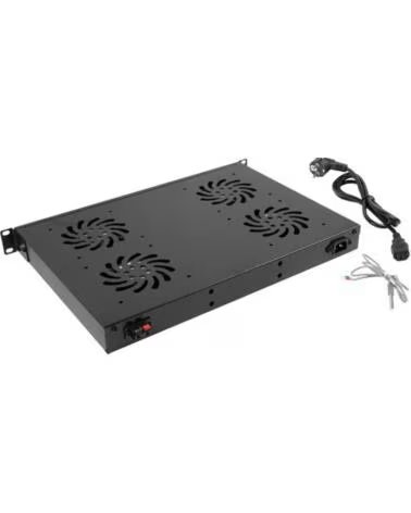 LANBERG Panel ventilacion lcd 4 ventiladores termostato 230v 1u rack 19 negro