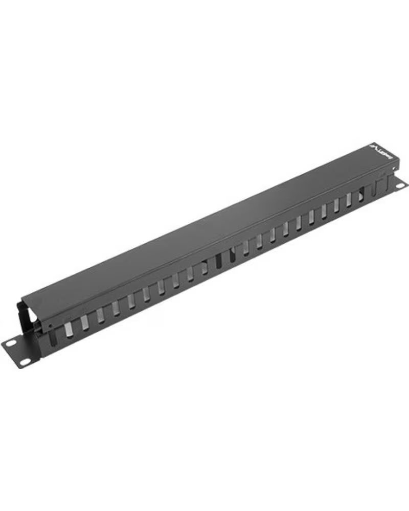LANBERG Organizador de cables metalico 1u tipo a rack 19 negro