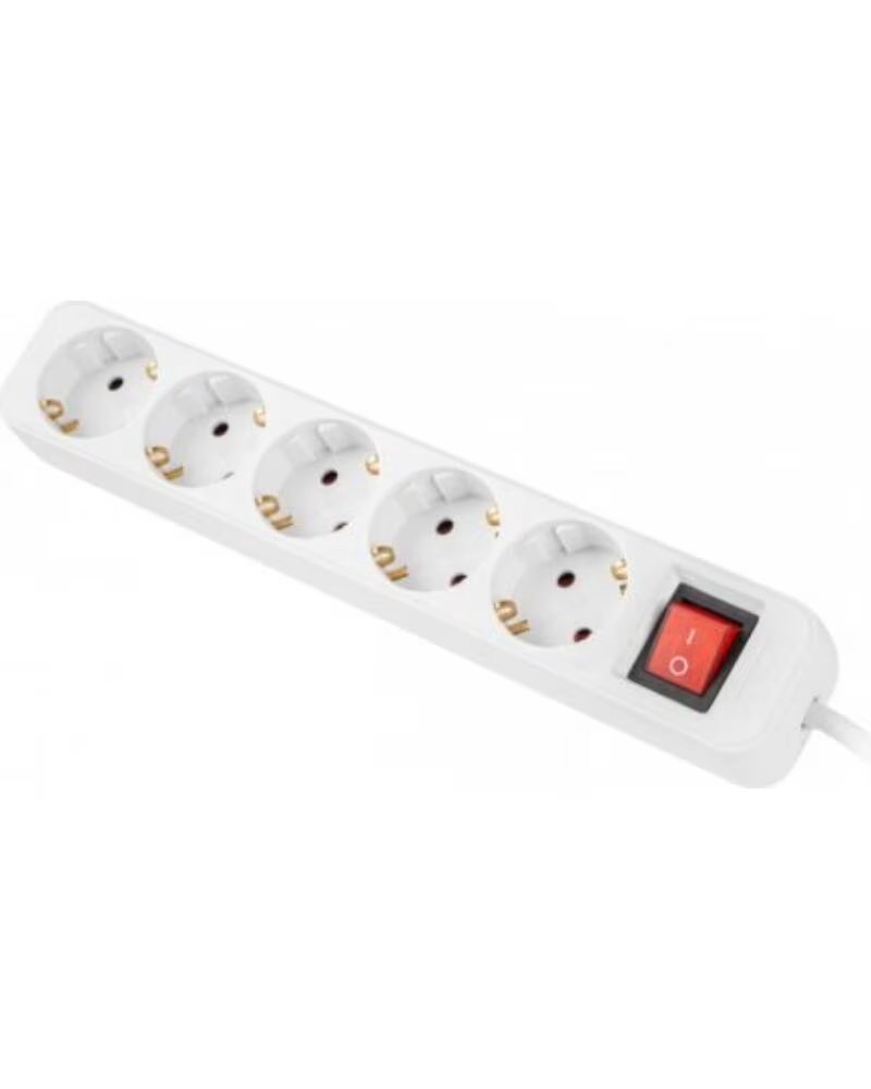 LANBERG Regleta 5 tomas schuko con protecion blanca 3m