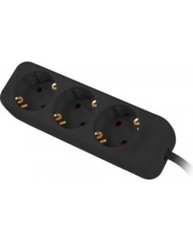 LANBERG Regleta 3 tomas schuko negra 1 5m