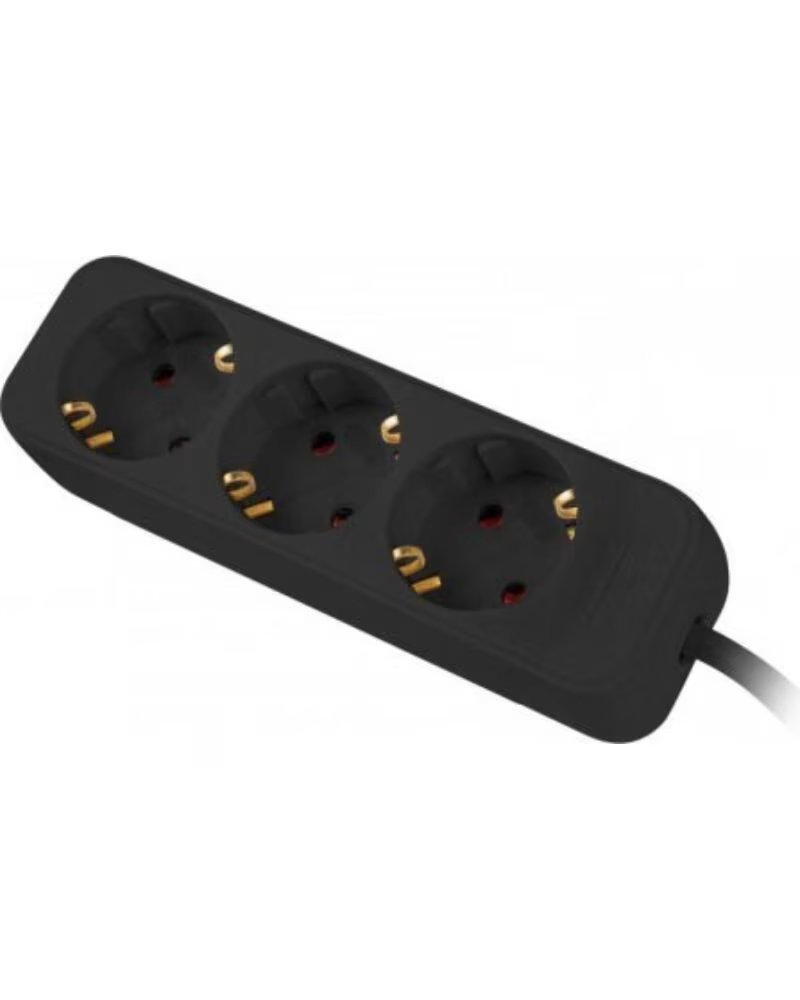 LANBERG Regleta 3 tomas schuko negra 1 5m