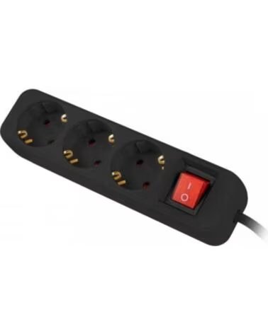 LANBERG Regleta 3 tomas schuko con protecion negra 1 5m