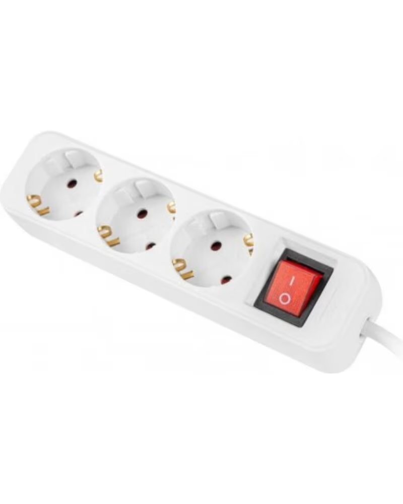 LANBERG Regleta 3 tomas schuko con protecion blanca 1 5m