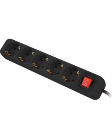 LANBERG Regleta 5 tomas schuko con protecion negra 1 5m