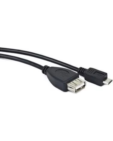 LANBERG Cable usb micro m a usb tipo a f 2 0 otg negro 15cm oem