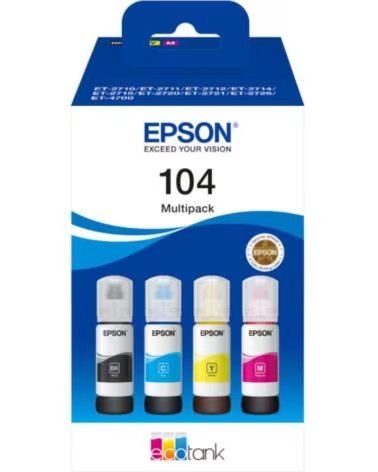 EPSON Multipack botellas ecotank 104 negro cian magenta amarillo