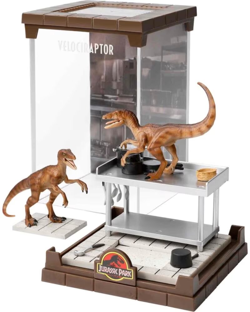 THE NOBLE COLLECTION Figura jurassic park velociraptor bendyfig diorama