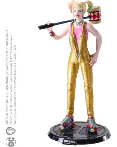 THE NOBLE COLLECTION Figura bendyfigs dc comics aves de presa harley quinn con mazo